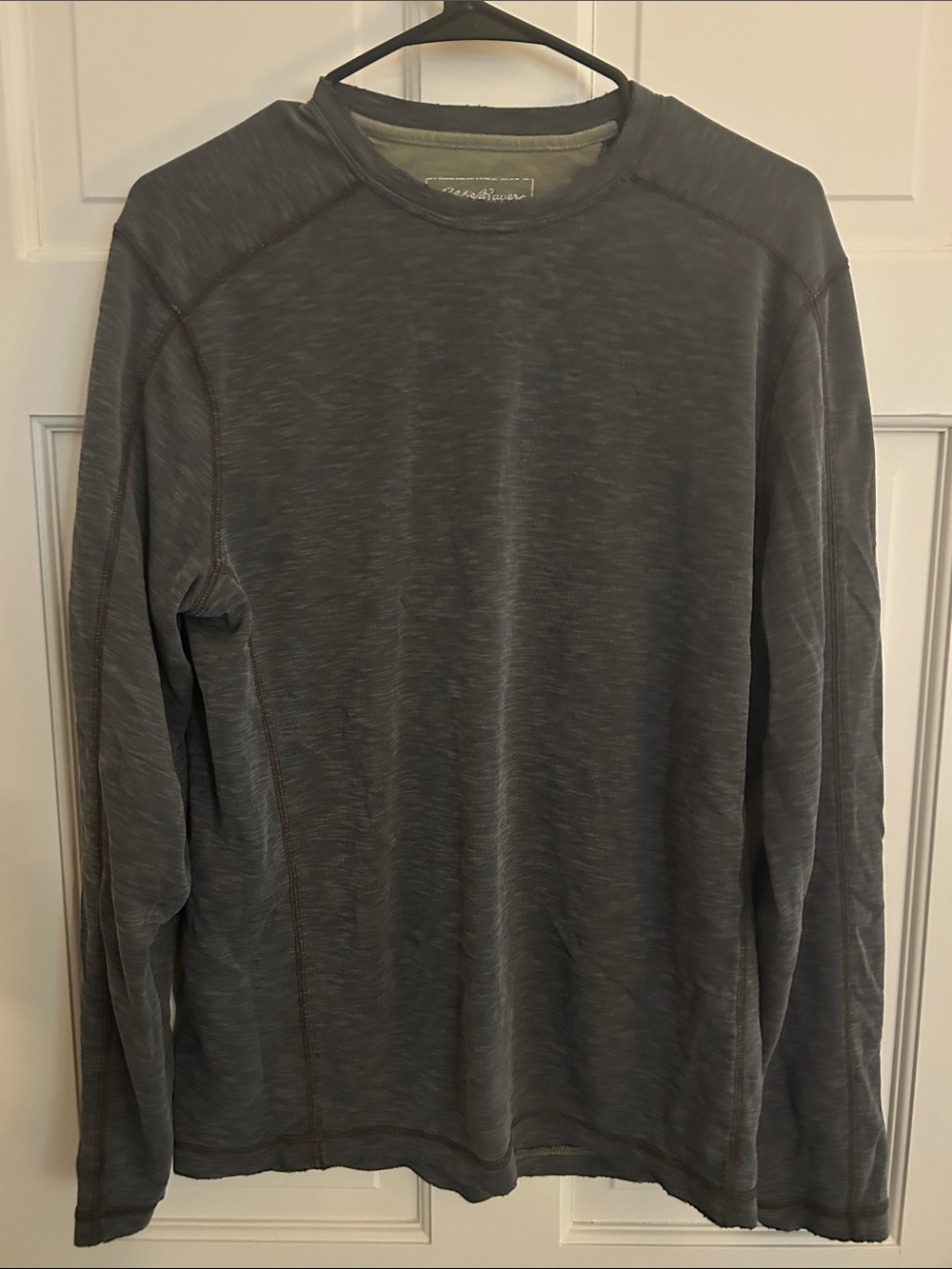 Eddie Bauer Men's Crewneck Long-Sleeve Shirt - Charcoal Gray